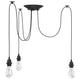 VidaXL lampe suspendue avec 3 douilles E27 métal noir