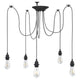 VidaXL lampe suspendue avec 5 douilles E27 métal noir