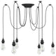 VidaXL lampe suspendue avec 6 douilles E27 métal noir