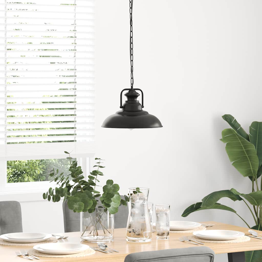 VidaXL lampe à suspension E27 ø 31 cm fer noir