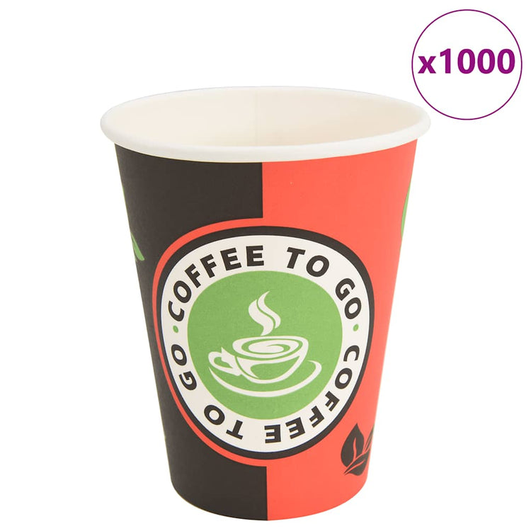 Vidaxl Paper Coffee tasses 1000 st 12oz 300 ml rouge et noir