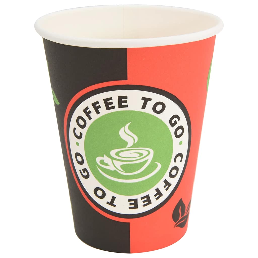 Vidaxl Paper Coffee tasses 1000 st 12oz 300 ml rouge et noir