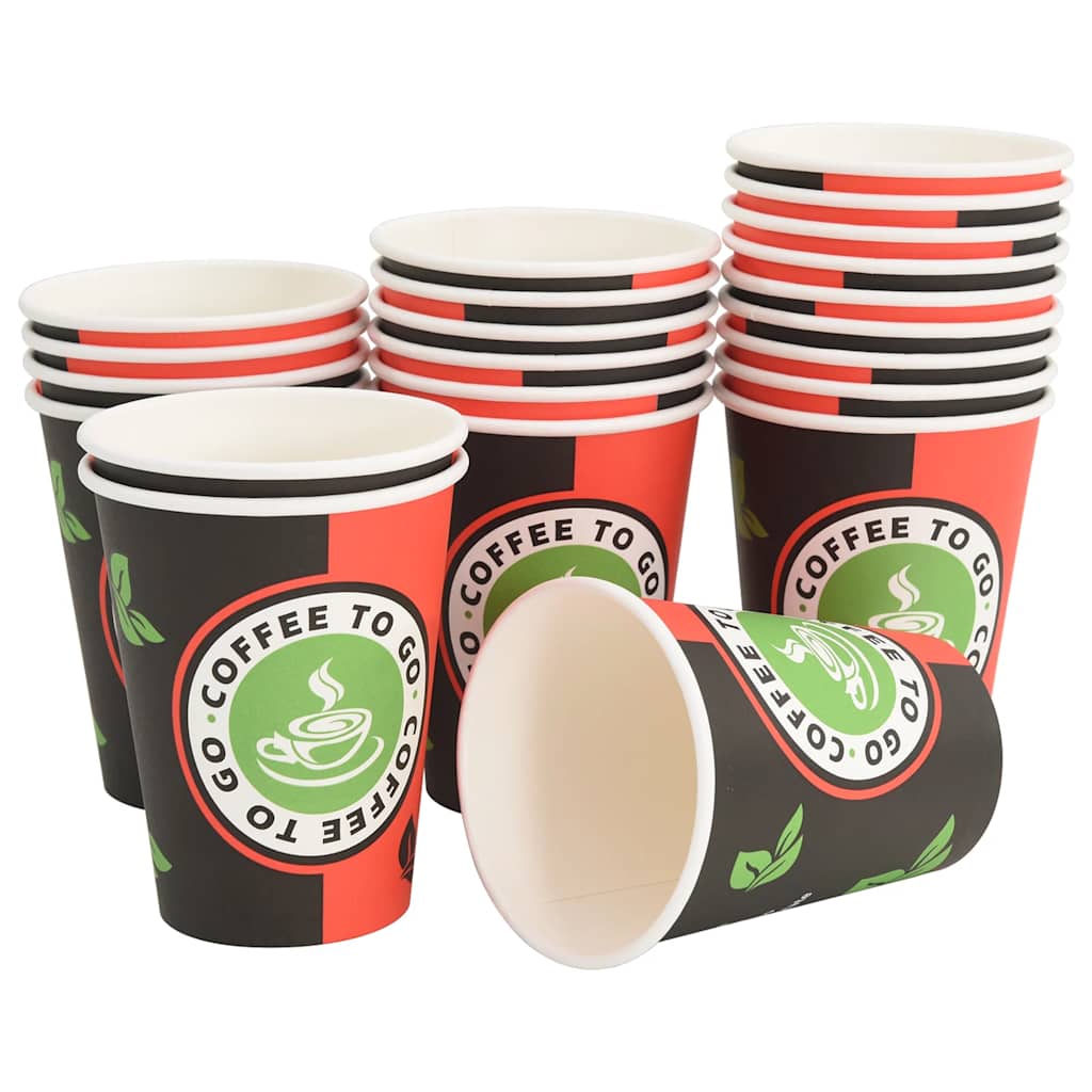 Vidaxl Paper Coffee tasses 1000 st 12oz 300 ml rouge et noir