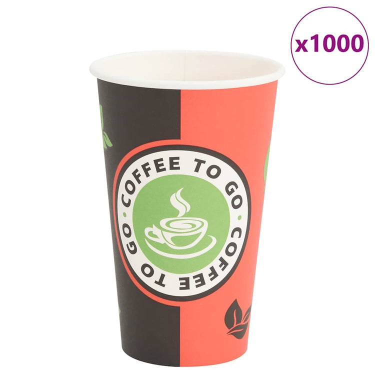 Vidaxl Paper Coffee tasses 1000 ST 16oz 400 ml rouge et noir