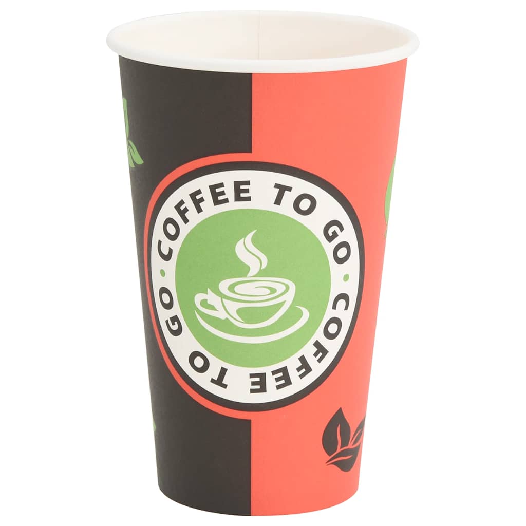 Vidaxl Paper Coffee tasses 1000 ST 16oz 400 ml rouge et noir