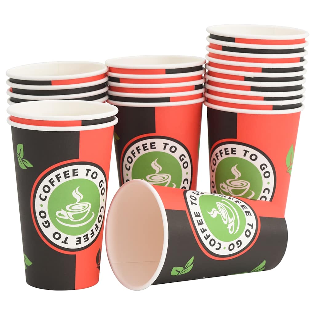 Vidaxl Paper Coffee tasses 1000 ST 16oz 400 ml rouge et noir