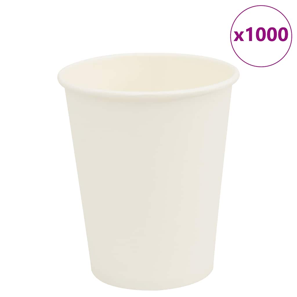 Vidaxl Paper Coffee tasses 1000 pcs 8oz 200 ml blancs