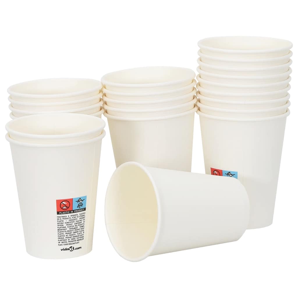 Vidaxl Paper Coffee tasses 1000 pcs 12 oz 300 ml blancs