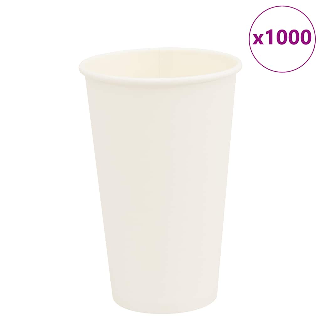 Vidaxl Paper Coffee tasses 1000 st 16oz 400 ml blanc