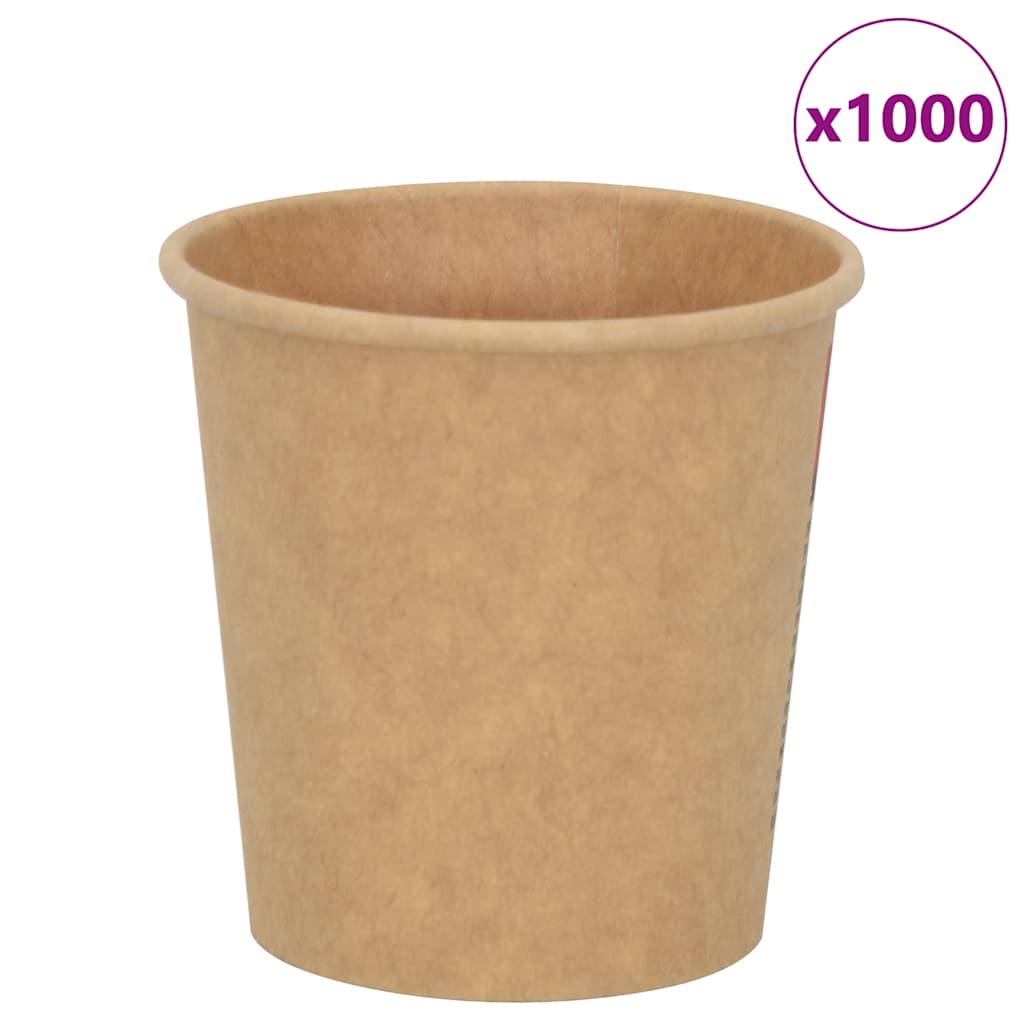 Vidaxl Paper Coffee tasses 1000 pcoz 100 ml brun