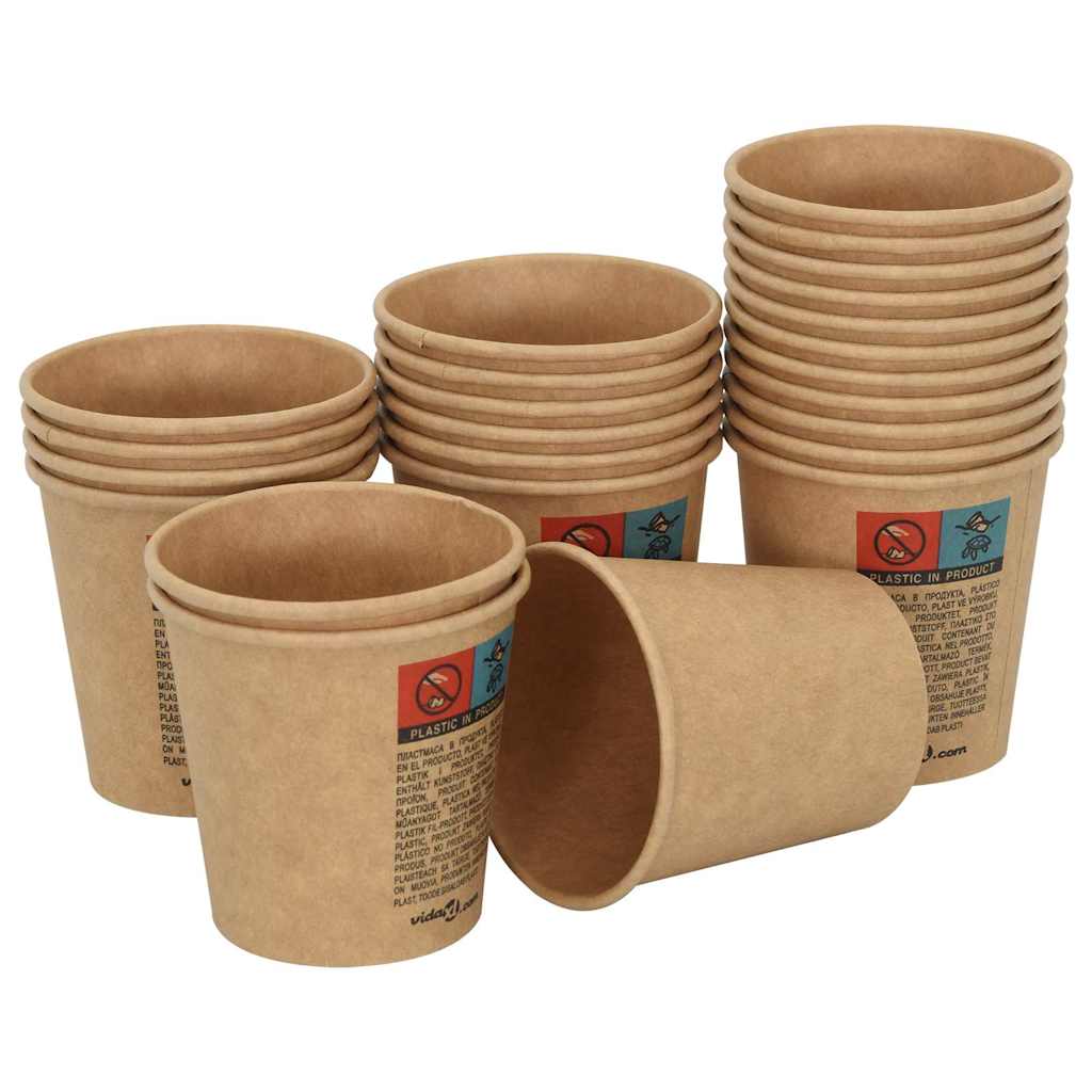 Vidaxl Paper Coffee tasses 1000 pcoz 100 ml brun