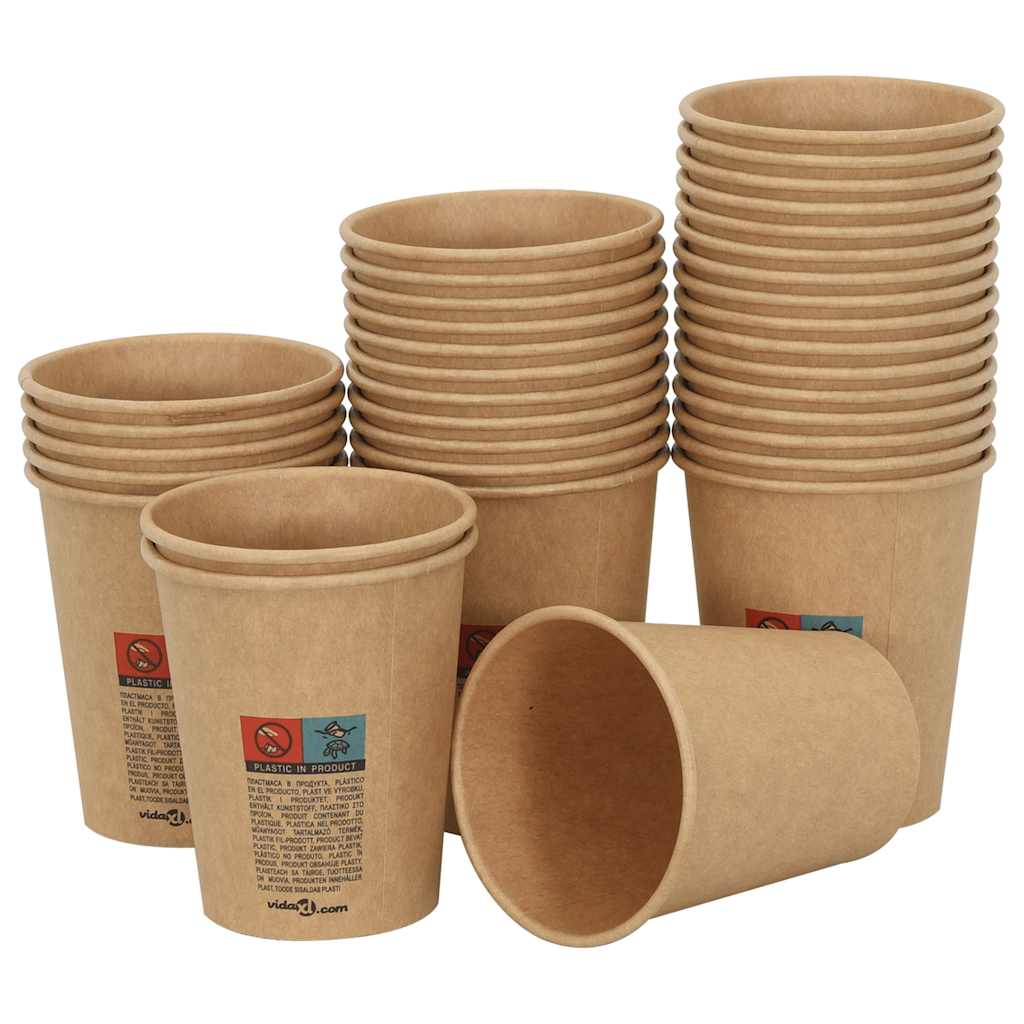Vidaxl Paper Coffee tasses 1000 pcs 8oz 200 ml brun