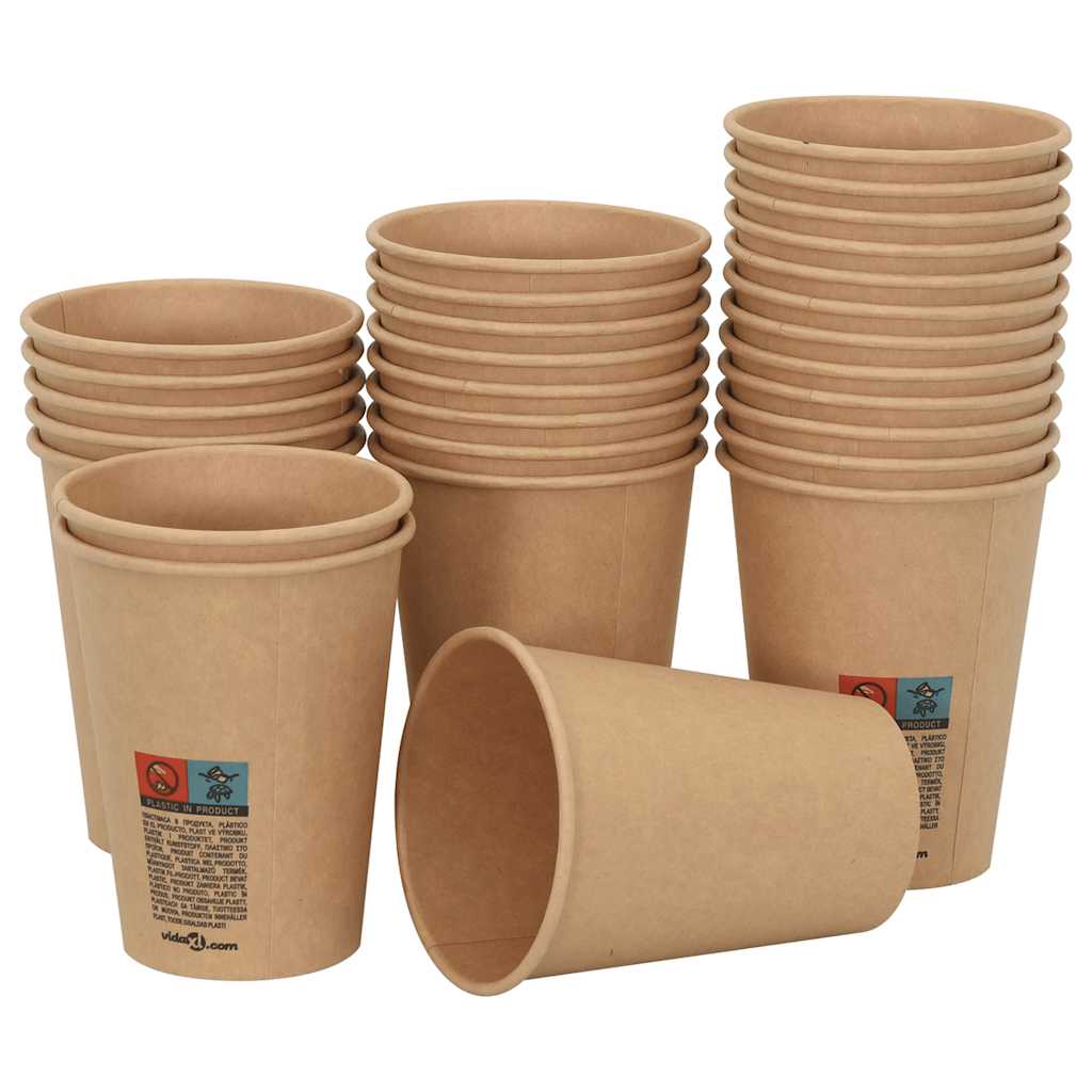 Vidaxl Paper Coffee tasses 1000 pcs 12 oz 300 ml Brown