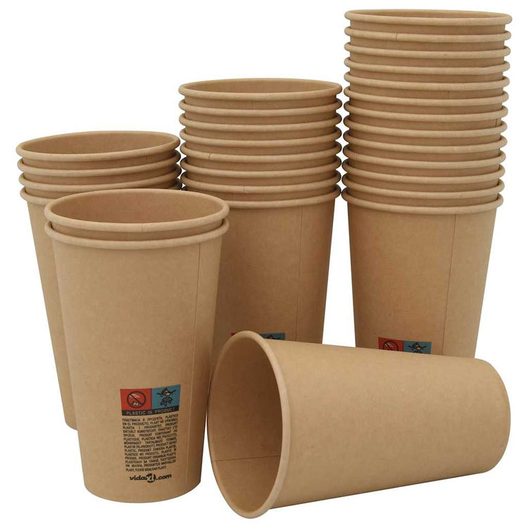 Vidaxl Paper Coffee tasses 1000 st 16oz 400 ml brun