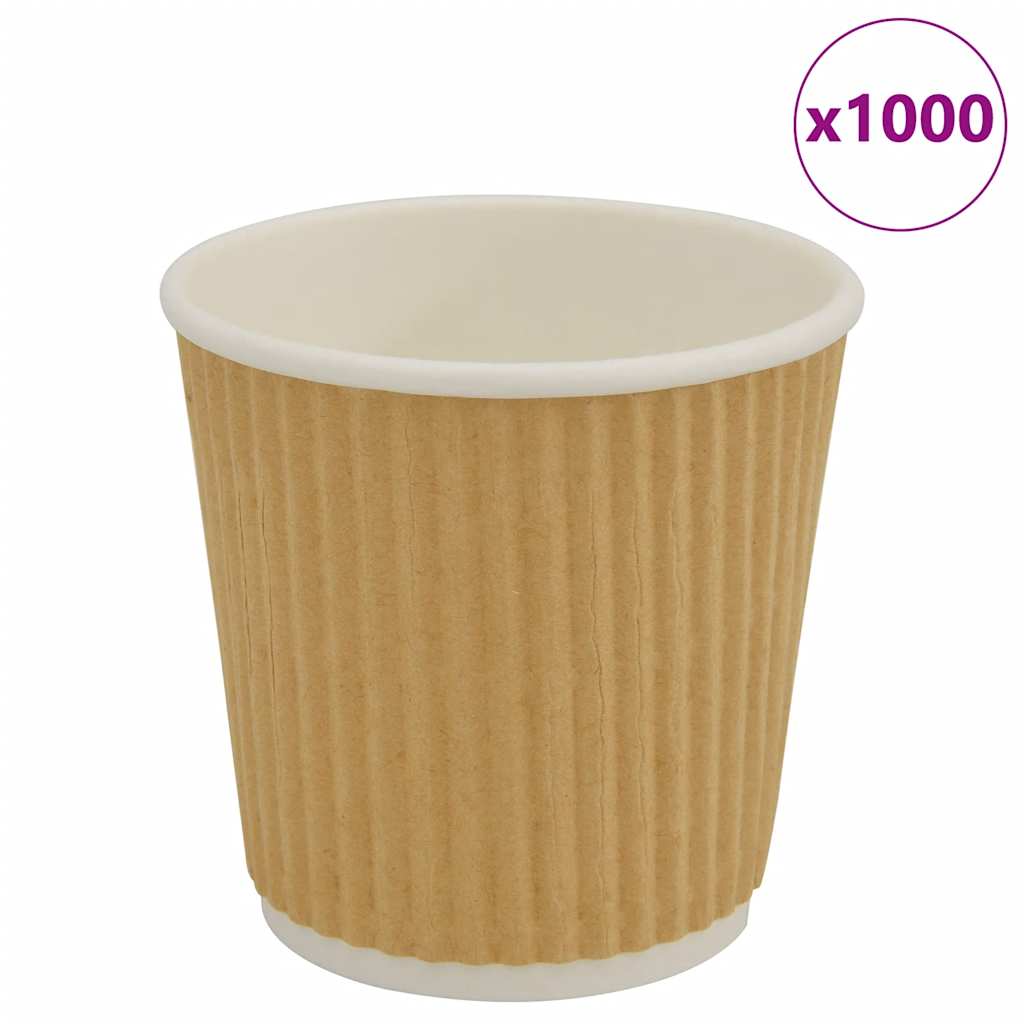 Vidaxl Paper Coffee tasses 1000 pcoz 100 ml brun