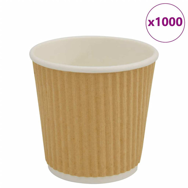 Vidaxl Paper Coffee tasses 1000 pcoz 100 ml brun
