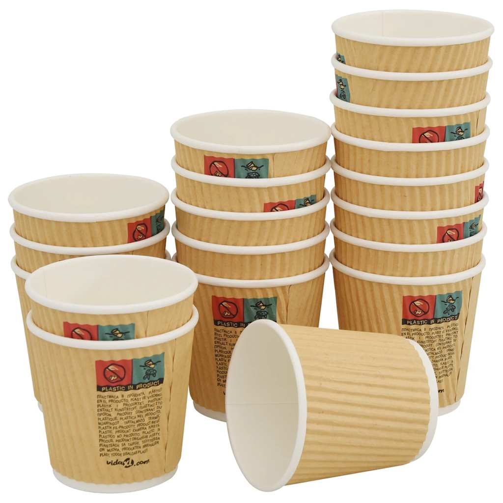 Vidaxl Paper Coffee tasses 1000 pcoz 100 ml brun