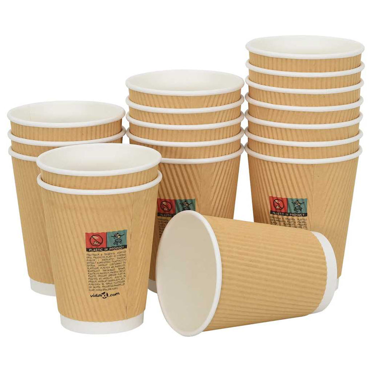 Vidaxl Paper Coffee tasses 500 PCS 12oz 300 ml brun