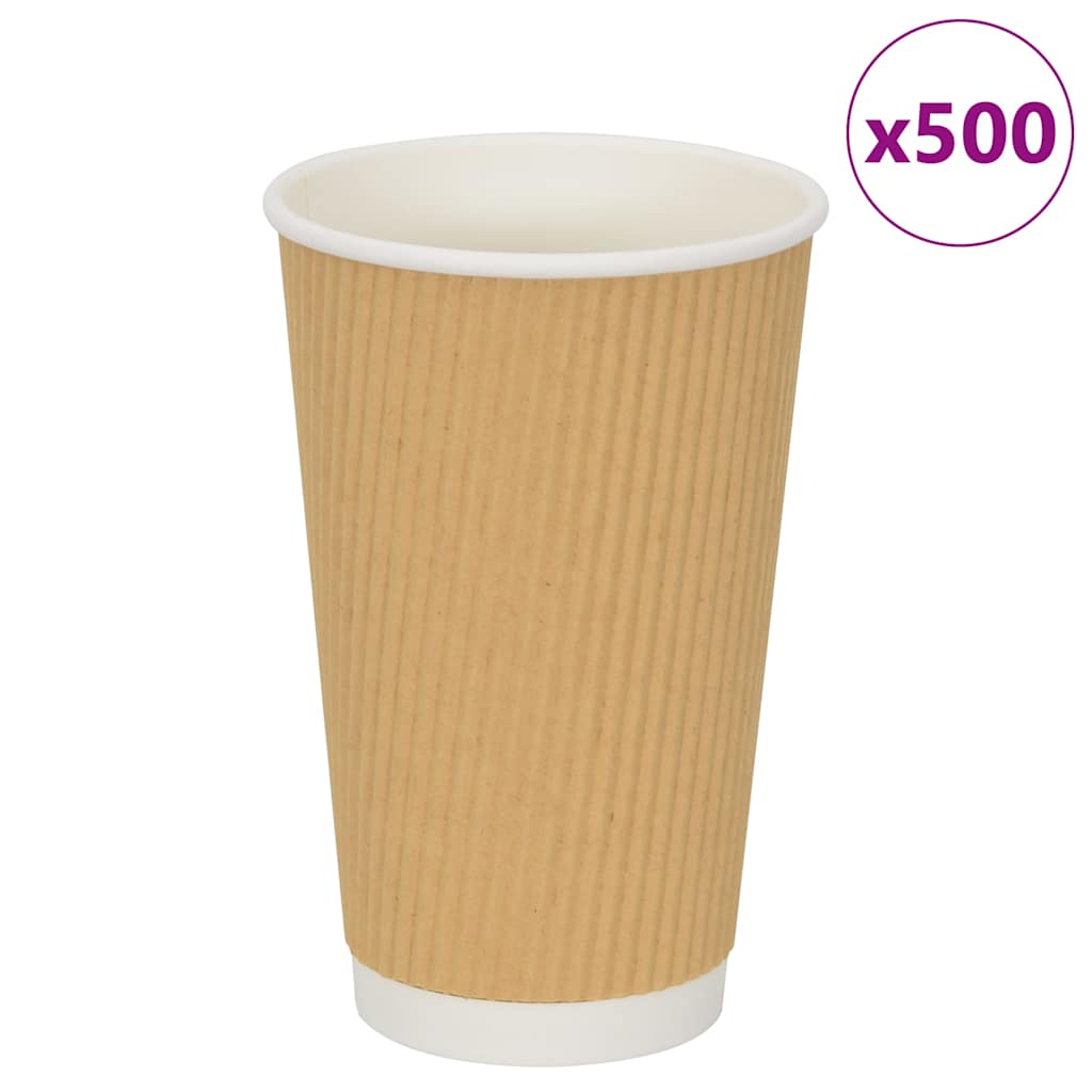 Vidaxl Paper Coffee tasses 500 ST 16oz 400 ml brun