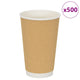 Vidaxl Paper Coffee tasses 500 ST 16oz 400 ml brun