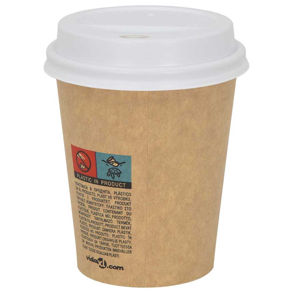 Vidaxl Paper Coffee Tup Lods Ø80 mm 8oz 1000 St Plastique blanc
