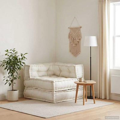 VidaXL canapé modulable 70x70x54 tissu crème