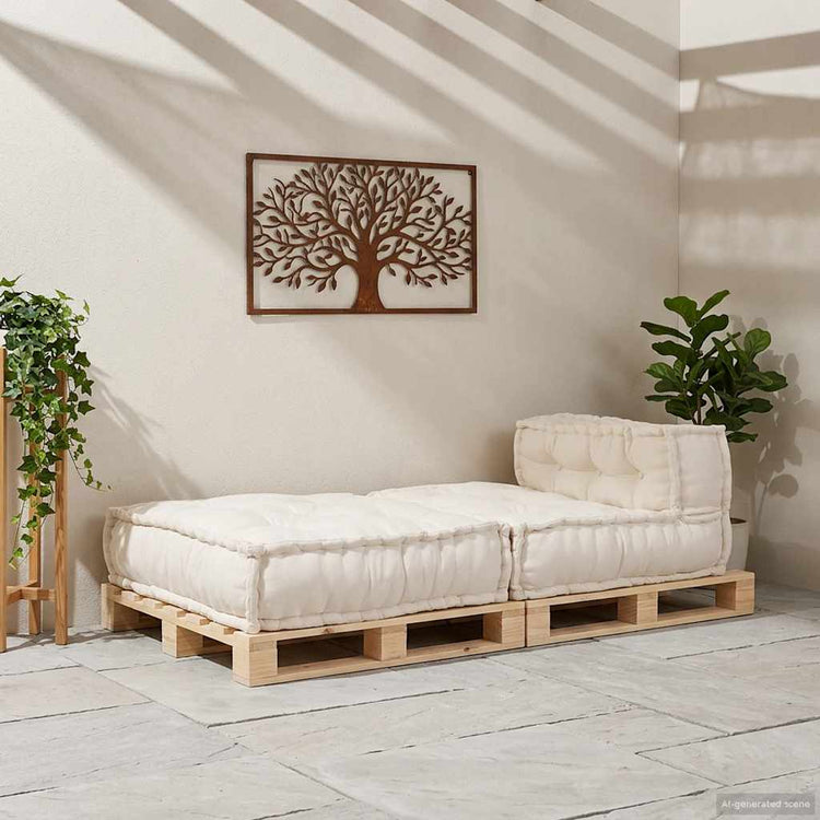 VidaXL canapé modulable 70x70x54 tissu crème
