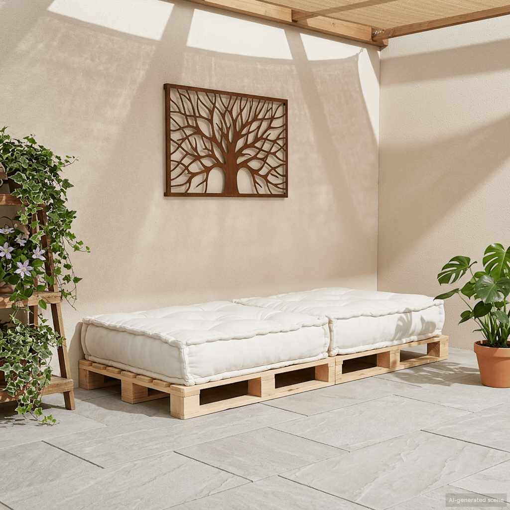 Canapé modulable Vidaxx 70x70x36 tissu couleur crème