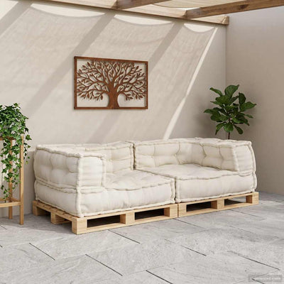 VidaXL Canapé modulable 2 places 140x70x36 tissu couleur crème