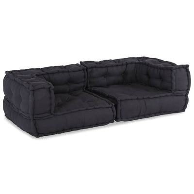 VidaXL canapé modulable 2 places 140x70x36 tissu anthracite