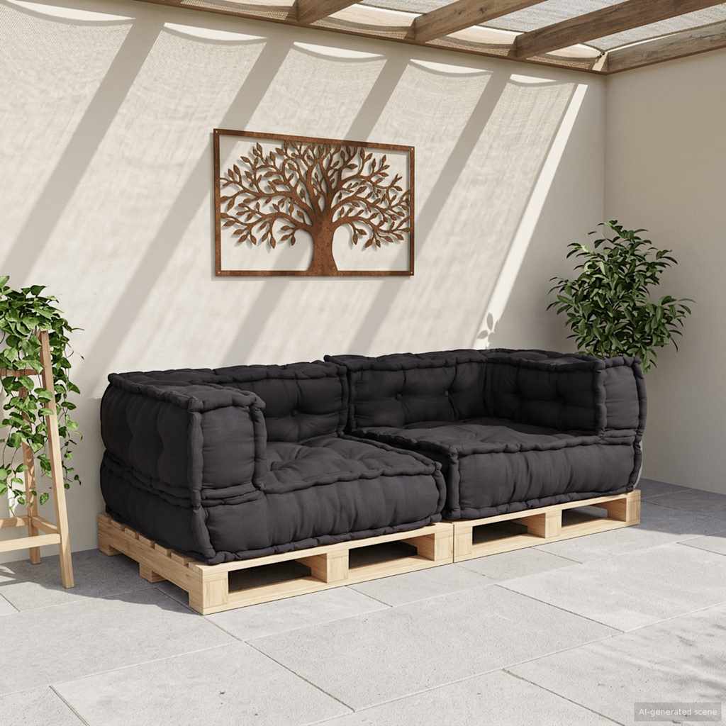 VidaXL canapé modulable 2 places 140x70x36 tissu anthracite