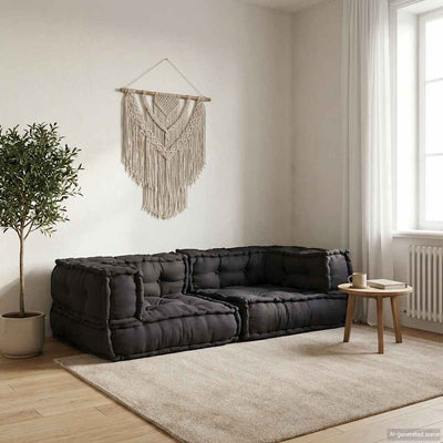 VidaXL canapé modulable 2 places 140x70x36 tissu anthracite