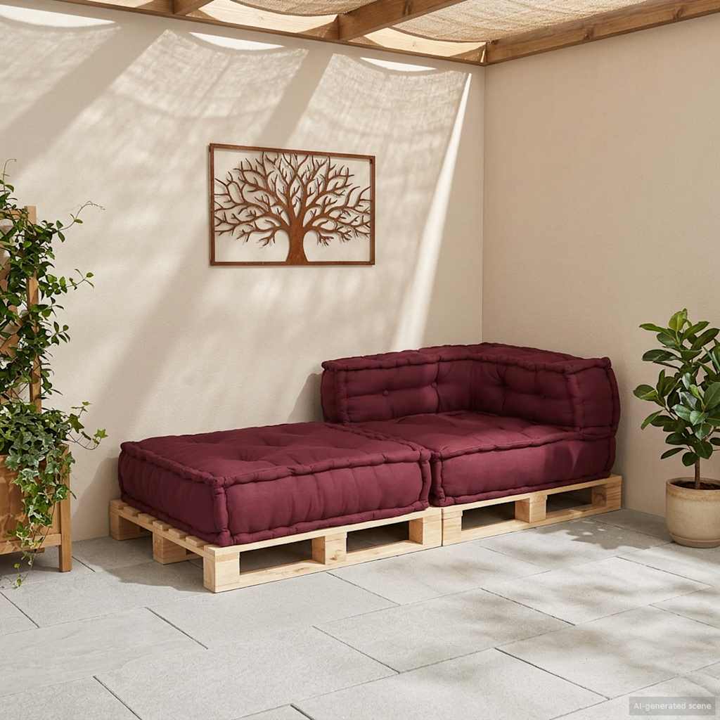 Ensemble canapé modulable Vidaxx tissu marron châtaigne 70x70x54