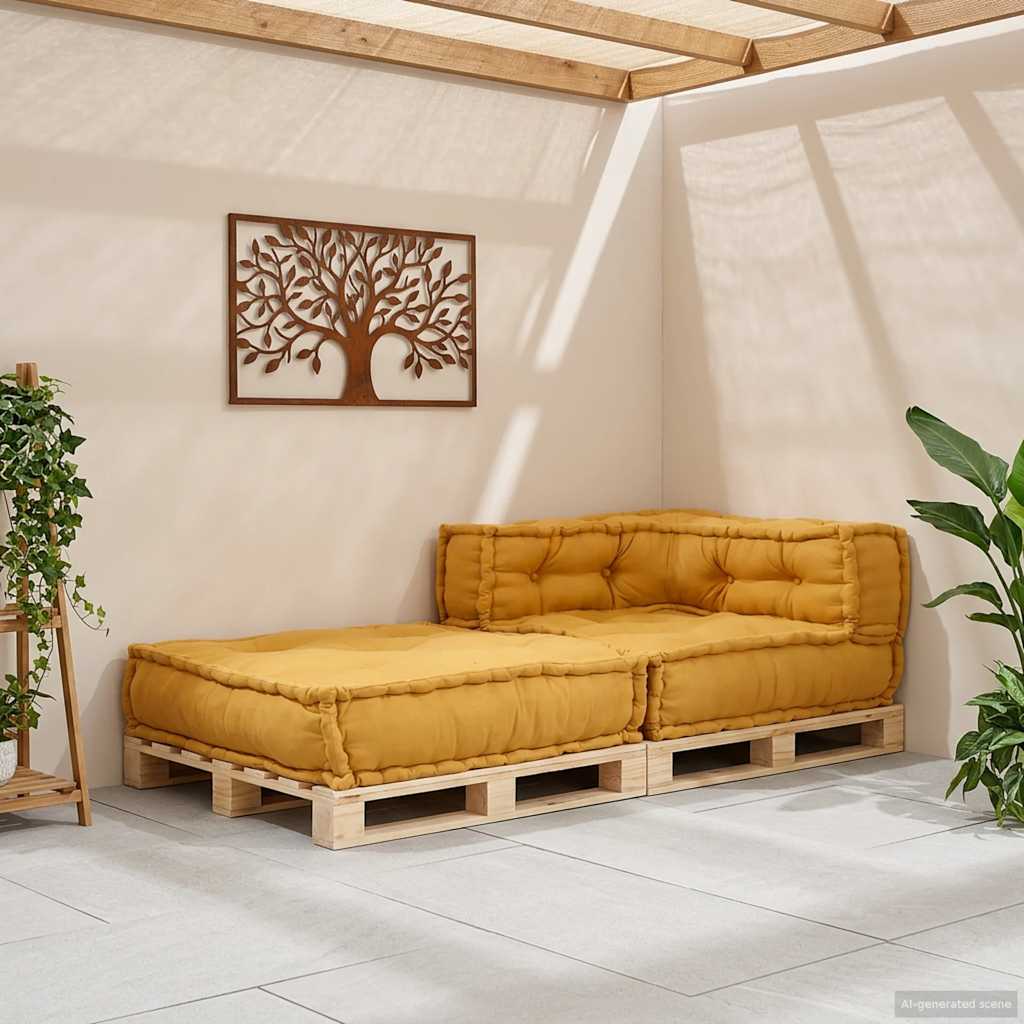 Vidaxx canapé modulable 70x70x54 tissu jaune