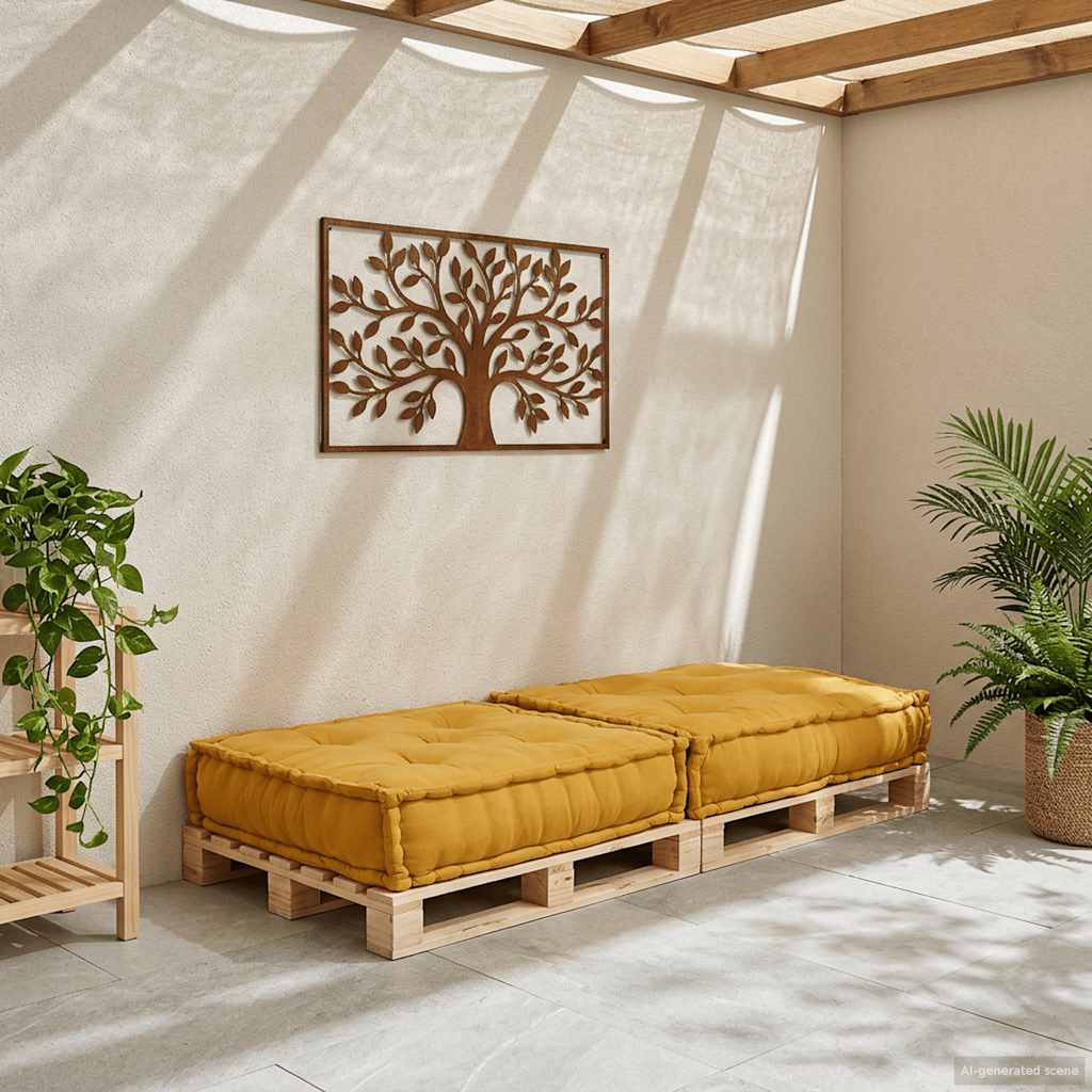 VidaXL canapé modulable 70x70x36 tissu jaune