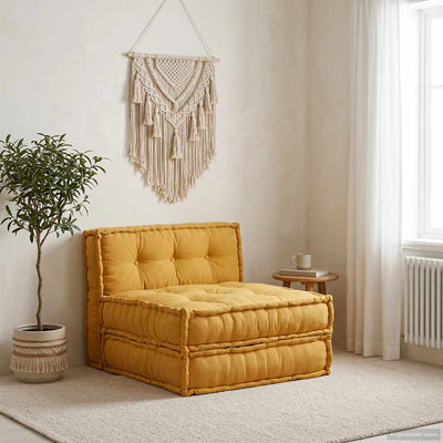 VidaXL canapé modulable 70x70x36 tissu jaune
