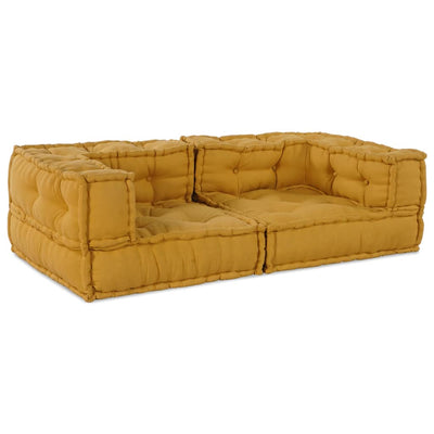 VidaXL canapé modulable 2 places 140x70x36 tissu jaune