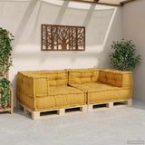 VidaXL canapé modulable 2 places 140x70x36 tissu jaune - afbeelding 3