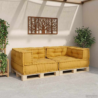 VidaXL canapé modulable 2 places 140x70x36 tissu jaune