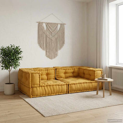 VidaXL canapé modulable 2 places 140x70x36 tissu jaune