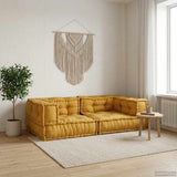 VidaXL canapé modulable 2 places 140x70x36 tissu jaune - afbeelding 1