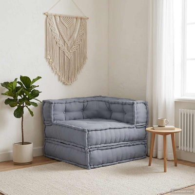 Vidaxl canapé d'angle modulable gris 70 x 70 x 56 cm tissu