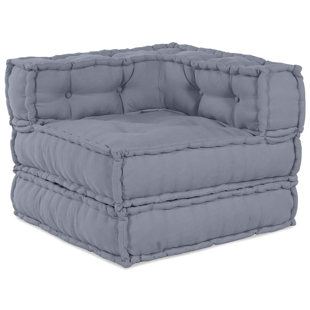 Vidaxl canapé d'angle modulable gris 70 x 70 x 56 cm tissu
