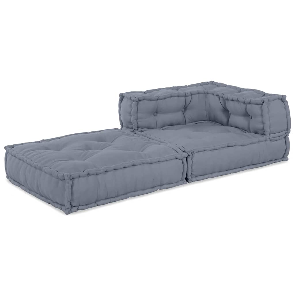 Vidaxl canapé d'angle modulable gris 70 x 70 x 56 cm tissu
