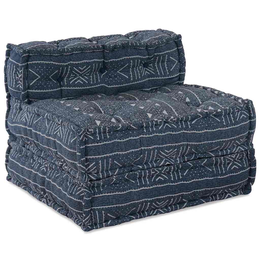 VidaXL canapé modulable imprimé indigo 70 x 70 x 56 cm tissu