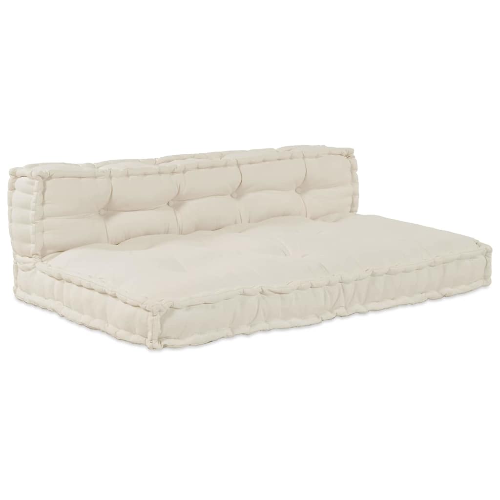 Vidaxl canapé modulable 2 pcs crème 120 x 80 x 38 cm tissu