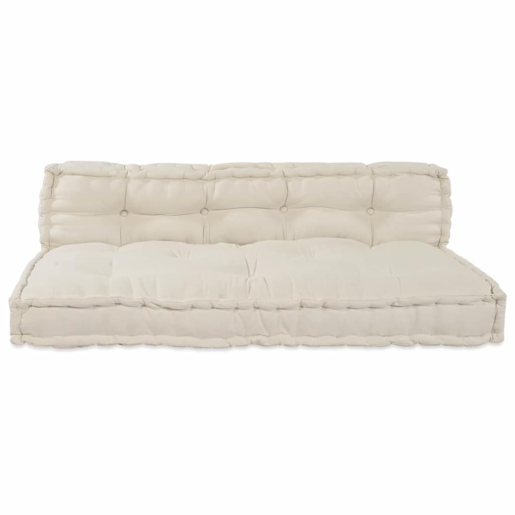 Vidaxl canapé modulable 2 pcs crème 120 x 80 x 38 cm tissu