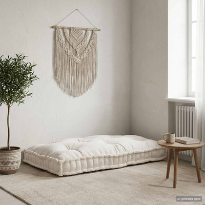VidaXL canapé modulable crème 120 x 80 x 12 cm tissu