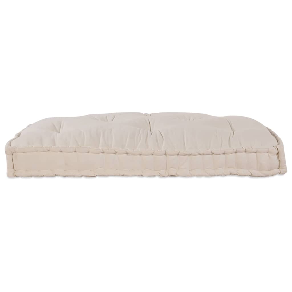 VidaXL canapé modulable crème 120 x 80 x 12 cm tissu