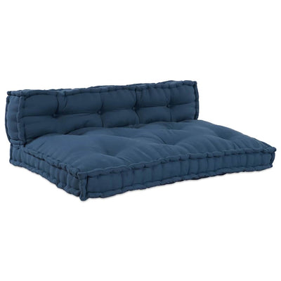 VidaXL canapé modulable 2 pcs indigo 120 x 80 x 38 cm tissu